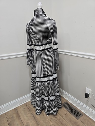 Vintage Victor Costa 70s Gingham Cottagecore Prairie Dress / Victorian Style /2pcs - Bild 9 von 17