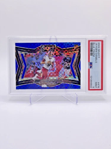 Jayden Daniels 2024 Panini Select Field Level Blue Prizm /75 PSA 9 Commanders