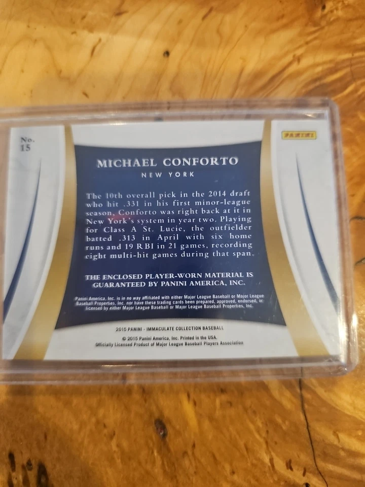 2015 Panini Immaculate Collection -  Quads Michael Conforto #15 /99 (MEM, RC) - Image 2 of 2