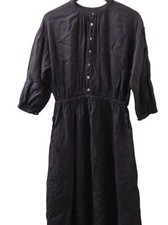 nest Robe Hemp Long Dress Dark Brown Linen Free Size Used -Shipping from Japan