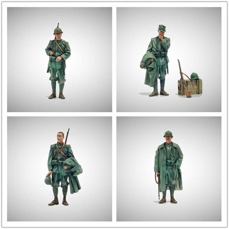 1/35 Resin Figure WWI Italian Officers Soldiers 4 Figures Unpainted Unassembled