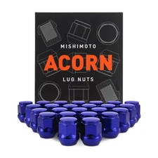 Mishimoto Steel Lug Nuts, M12x1.5, Acorn Seat, 24pc Set, Blue