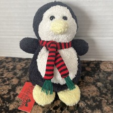 Vintage Russ Home Buddies Mini 6" Penguin Terry Cloth Plush Scarf