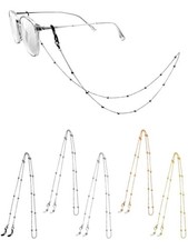 Glasses Chain,5 PCS Eyeglass Holders Around Neck for Women Stylish Beaded Eye