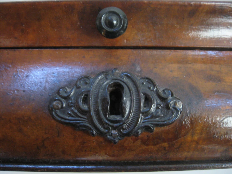 Rare Antique Civil War / Empire Period Jewelry Document Box-Gutta Percha-Burl - Image 2 of 4