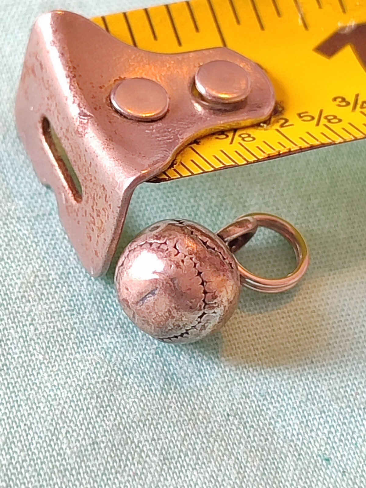 Vtg Antique Solid Sterling Baseball Dangle Pendan… - image 5