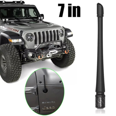 SHINEKA 7.5 Inch Short Antenna For Jeep Wrangler JK/JL/TJ & Ford F150 – Black ABS, AM/FM, Easy Install