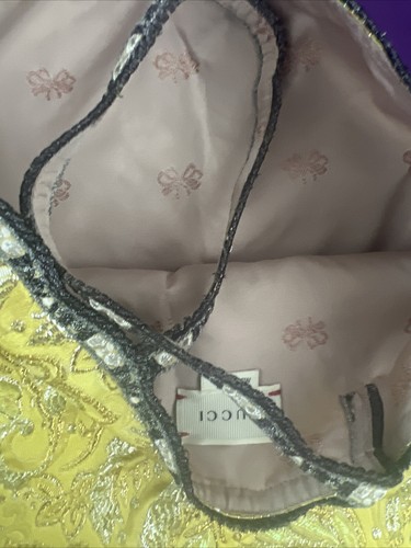 Gucci Girl dress cruise collection limited edition yellow/grey jacquard/lurex S6 - Picture 7 of 8