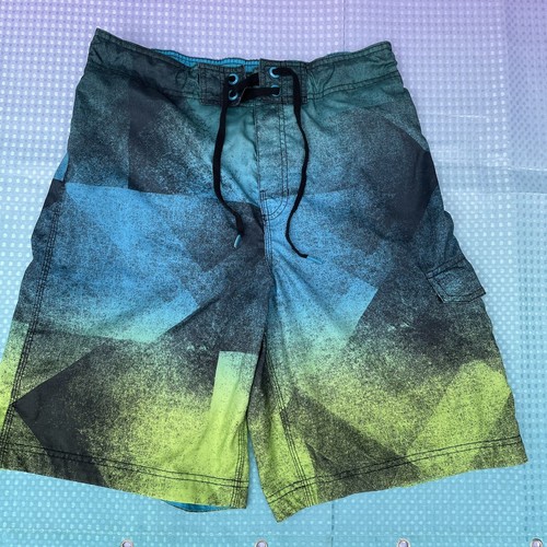 Speedo Swim Trunks Board Shorts Uomo Large Blu e Verde Built In Slip Costumi da Bagno - Foto 1 di 12