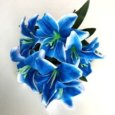 Best Artificial 45cm Stargazer Lillies 10 Head Flower Spray Bunch lily decor new