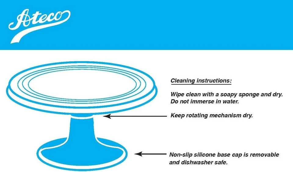 Toca-discos/suporte giratório de alumínio para bolo Ateco com base antiderrapante 615 12" - Imagem 4 de 4