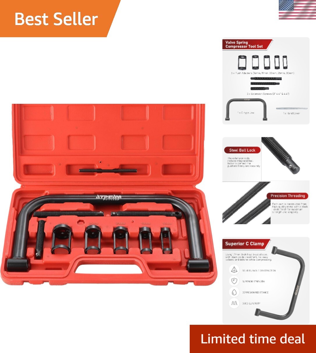 High-Quality Valve Spring Compressor Kit for Small Engine & Automotive Repair