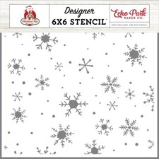 Crafts EP Plastic Stencil 6X6 Christmas Time Snowy Night Large Snowflakes