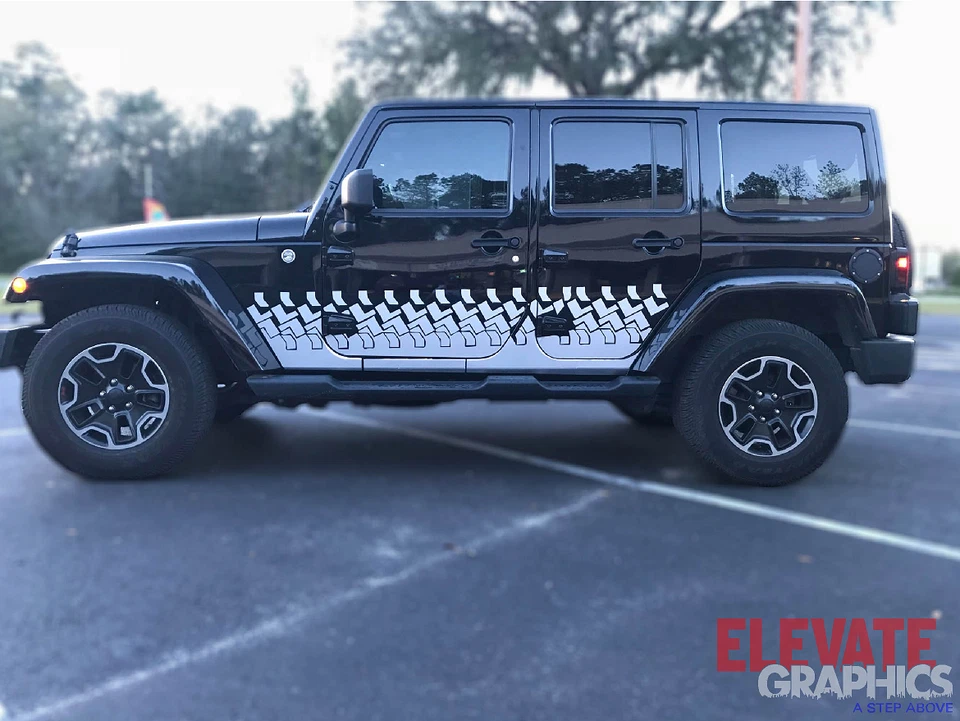 Calcomanías adhesivas gráficas de vinilo rayas laterales para Jeep Wrangler 2007-2026 Foto 2 de 4