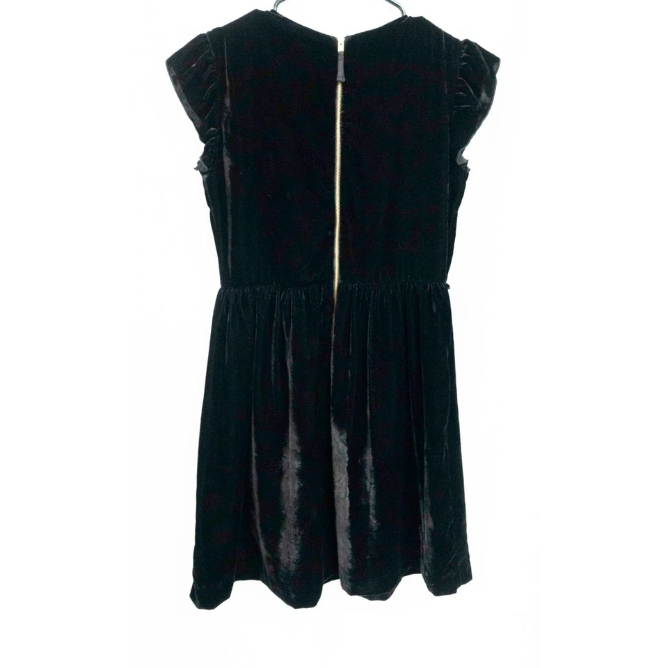 Vestido Elsa Crewcuts J Crew Negro Terciopelo Niñas Formal Vacaciones Cremallera Espalda Calado 14 Foto 2 de 4