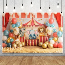 Circus Carnival Baby Shower Photo Birthday Banner Backdrop Background Party