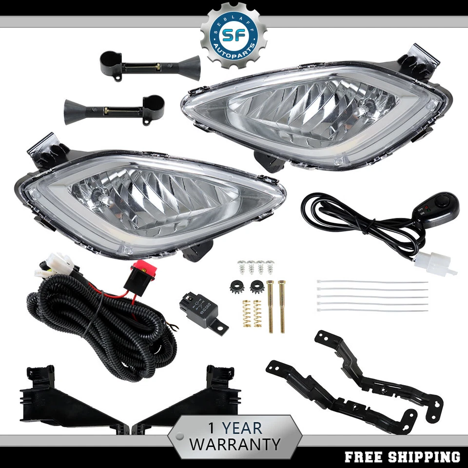 Par de faros antiniebla de conducción para parachoques delantero para Hyundai Elantra 2011-2013 Foto 2 de 4