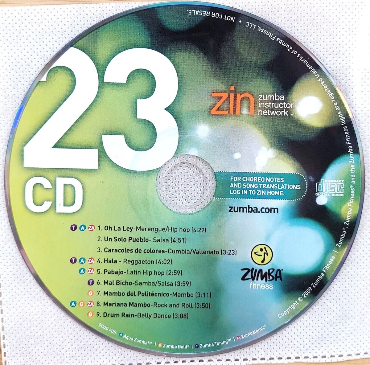 Zumba Instructor Network ZIN REPLACEMENT LESSONS (DVD/CD)