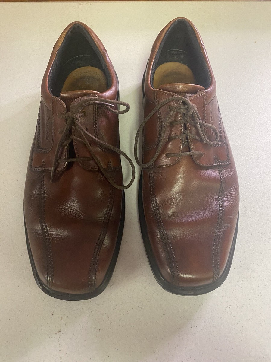 ECCO Men\'s Brown Leather Square Toe 8‎ Lace Up Oxford Dress Casual Comfort Shoes ECCO Dress Shoes Mens 44 Casual Oxford Brown Leather Lace Up  main image 4
