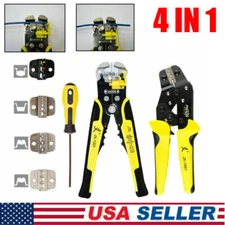 4 In 1 Crimping Tool Kit Ratcheting Terminal Crimping Pliers Cord End Tool USA