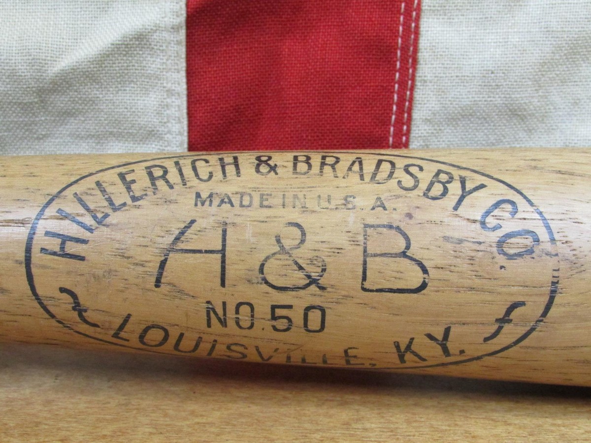 Vintage 1940s Hillerich & Bradsby Wood Baseball Bat HOF Jimmie