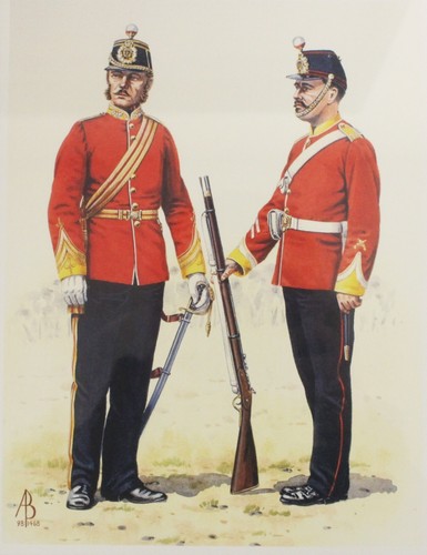 Ein Konvolut 6 British Army Uniform Bilder DIN A4 in passenden schwarzen Rahmen - Bild 2 von 6