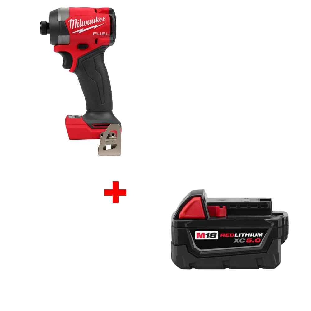 Milwaukee 2953-20 M18 FUEL Hex Impact Driver w/ FREE 48-11-1850 Milwaukee 2953-20 M18 FUEL Hex Impact Driver w/ FREE 48-11-1850