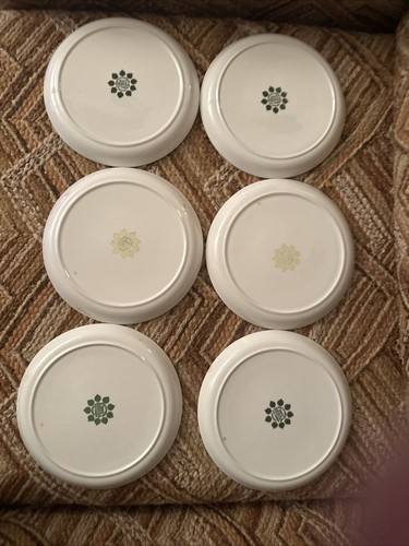6 Salad Plates - Berså (Bersa) - Stig Lindberg - Gustavsberg - Green Leafs - Picture 12 of 19