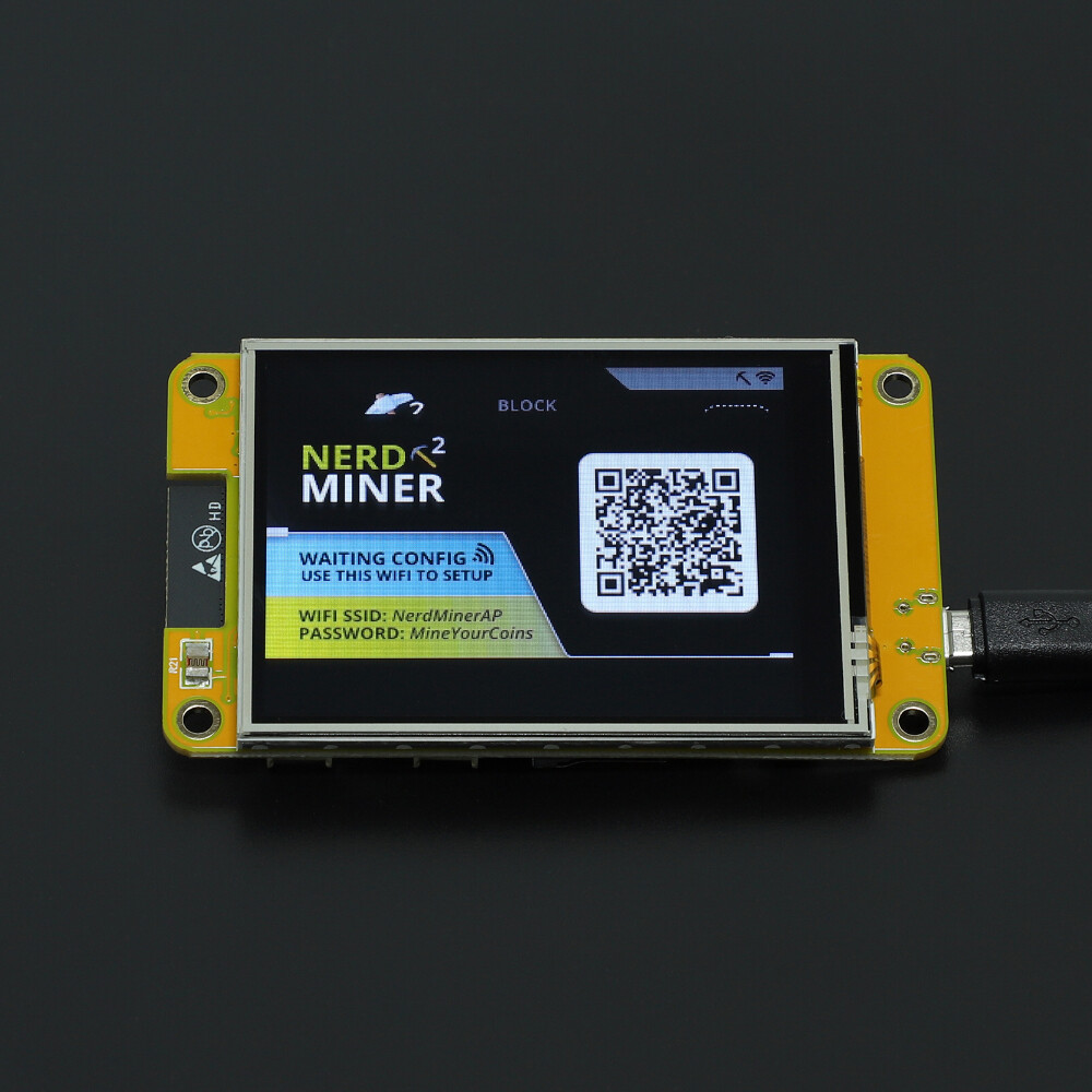 Bitcoin USB Miner NerdMiner V2 Bitcoin Miner - ESP32 Solo Mining Machine  With 2.8