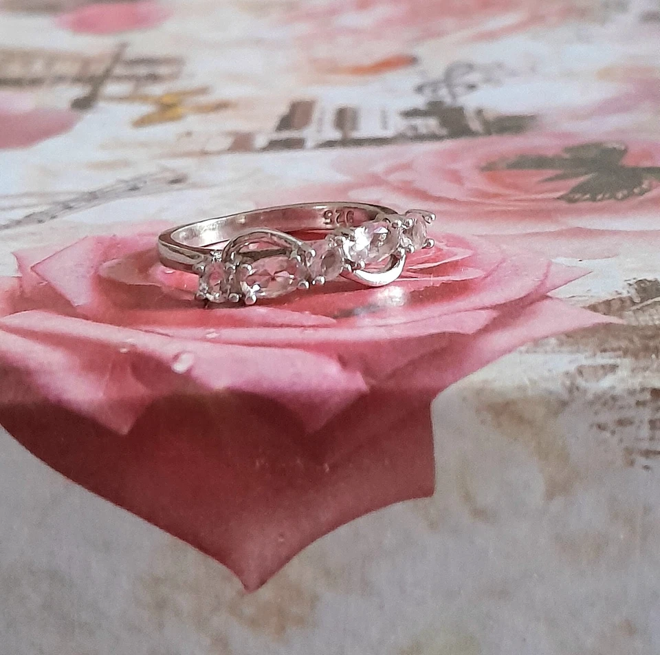 ANELLO KUNZITE ROSA NATURALE IN ARGENTO 925 ANELLO "IRIS DELLA CALIFORNIA" RARA! - Immagine 3 di 4
