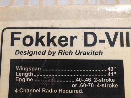 Vintage Hobby Hangar Fokker DVII New - Picture 3 of 10