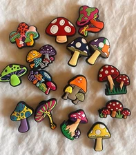 15 pcs Trippy Psychedelic Mushroom Croc Charms/Jibbitz