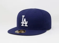 New Era 5950 Men Women Cap Los Angeles Dodgers Wool Authentic Blue Hat 7 7/8