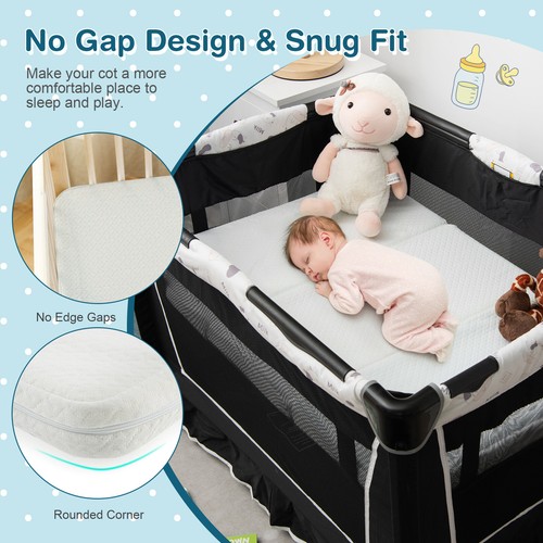 Folding Baby Cot Mattress Portable Travel Foam Infant Mattress w/Carrying Bag - Picture 6 of 8