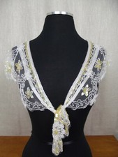 Sequin Beaded Lace Hip Wrap Collar Shoulder Shrug Shawl Applique Champagne