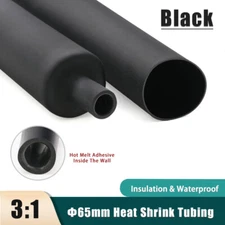 Φ65mm Heat Shrink Tubing 3:1 Adhesive Lined Electrical Cable Sleeving Tube Black