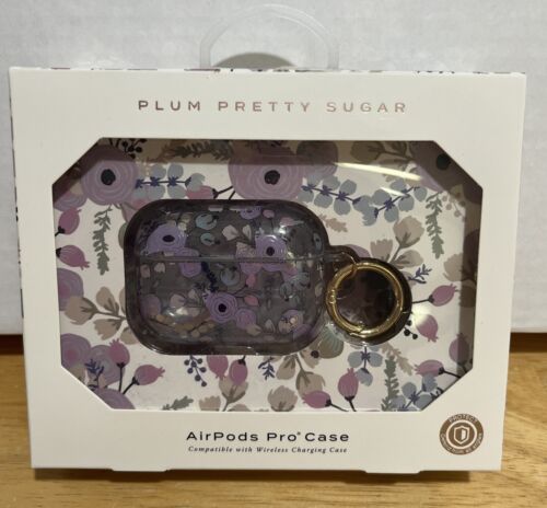 New Airpods Pro Clear Protective Case Plum Pretty Sugar Purple Flowers