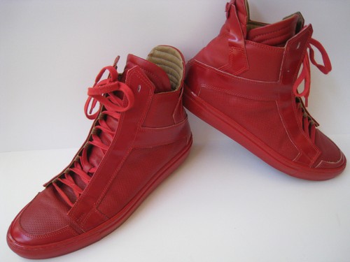 ZEUS RED LEATHER SNEAKERS MEN 