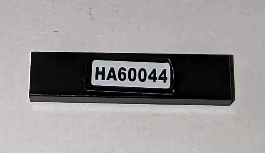 Lego Black 1x4 TILE With HA60044 License Plate Vehicle Piece Part Car 1 x 4