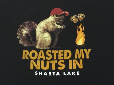 The Duck Co Roasted My Nuts In Shasta Lake T-Shirt Black Size L