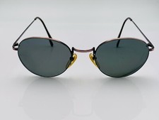 Vintage Semester 23 Bronze Metal Oval Half-Rimmed Sunglasses Japan FRAMES ONLY