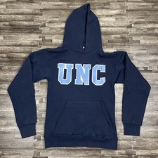 Vintage UNC Tarheels Hoodie Sweatshirt Blue Small USA Made Sewn Letters VTG NCAA
