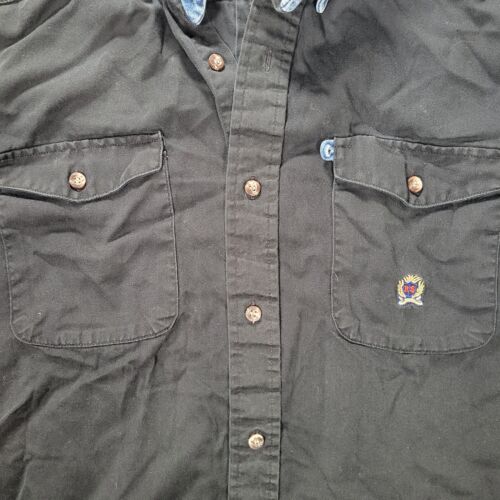 Camicia Panhandle Slim Ruvida Stock Uomo Large 16,5 35/36 Nera Manica Lunga Bottoni - Foto 3 di 9