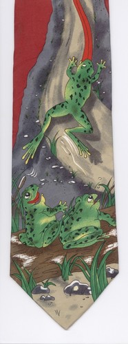 MMG Corp Budweiser Beer Mens Neck Tie Green Red Frog Truck Novelty One Size Suit - Picture 2 of 3