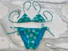 VICTORIA'S SECRET GREEN POLKA DOT STRING BIKINI S/P