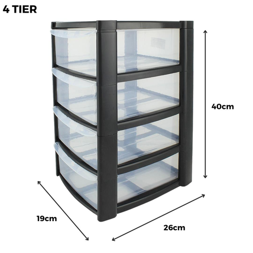 Plastic Storage Drawers Tower Unit Desktop Home Bathroom School Stationary Files - Picture 4 of 8