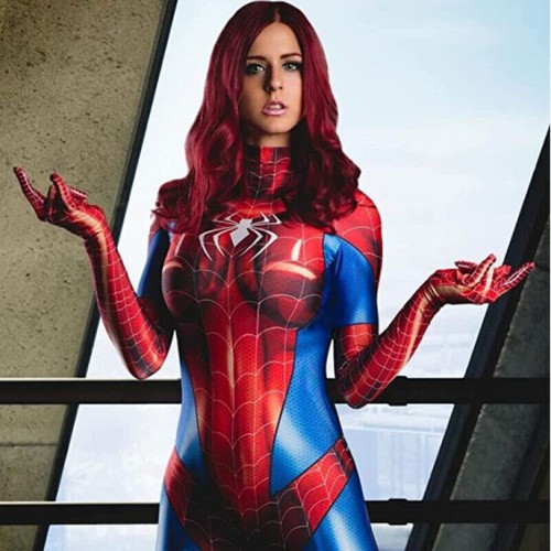 Mujeres Spiderman Disfraz Cosplay Vestidos Elásticos Medias Elegante ZENTAI Body - Imagen 11 de 26