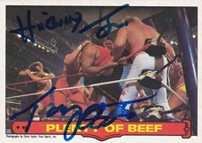Tony Atlas & Hillbilly Jim Signed 1985 WWF O-Pee-Chee Rookie Card #72 WWE RC
