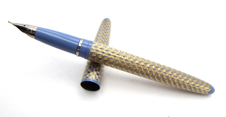 Juego de plumas estilográficas y lápices Lady Sheaffer’s Periwinkle #7 adorno dorado vintage Foto 3 de 4