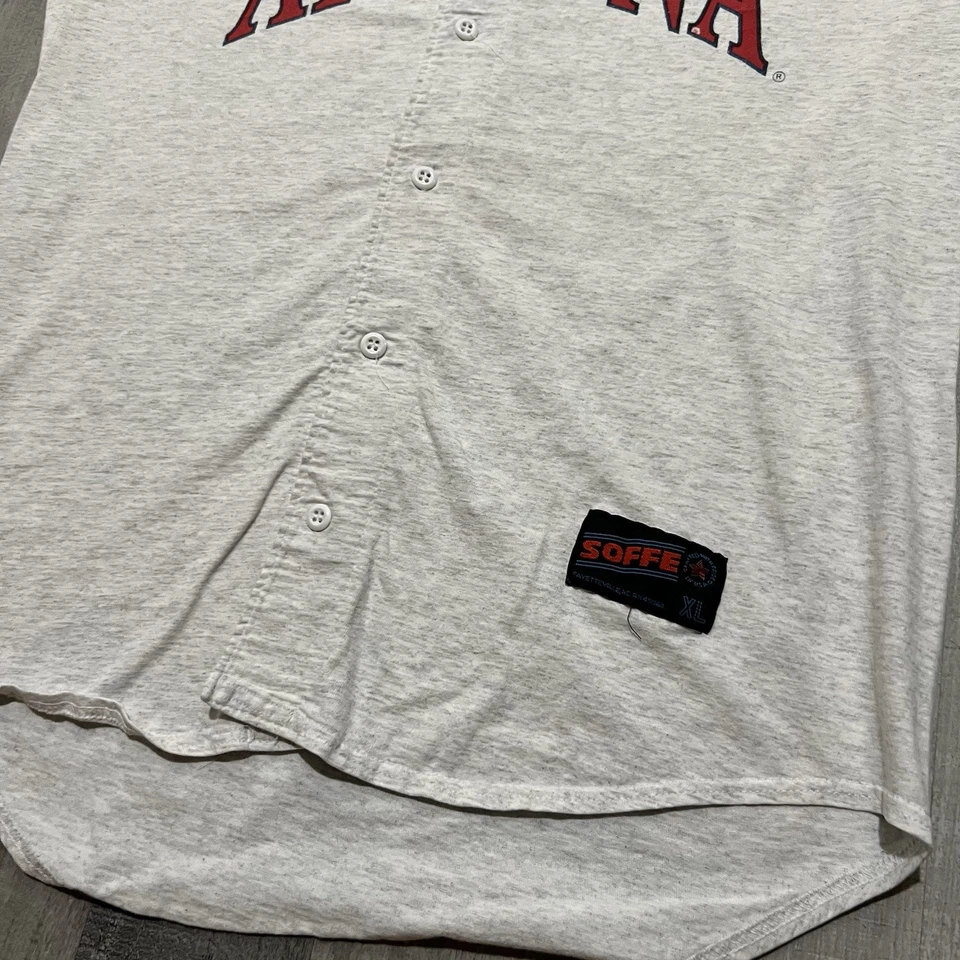 VTG Arizona Wildcats Cotton Button College Baseball Jersey 90s Soffe Warm Up  - Image 4 of 4
